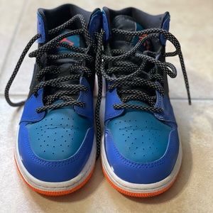 USED: Jordan 1 Mid Racer Blue Green Abyss (GS)